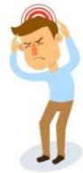 Clipart depiction of a man with a headache.