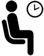 Clipart depiction of a seated person waiting.