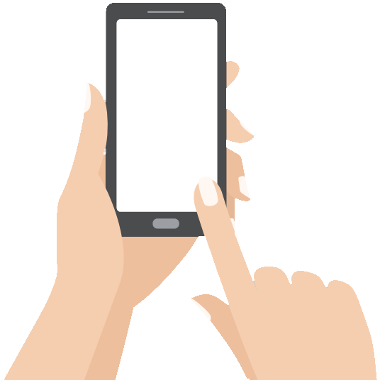 Clipart of two hands operating a smart phone